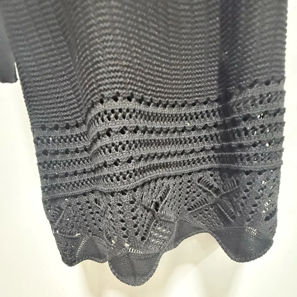 HYFVE Black Midi Skirt with Knit Detail